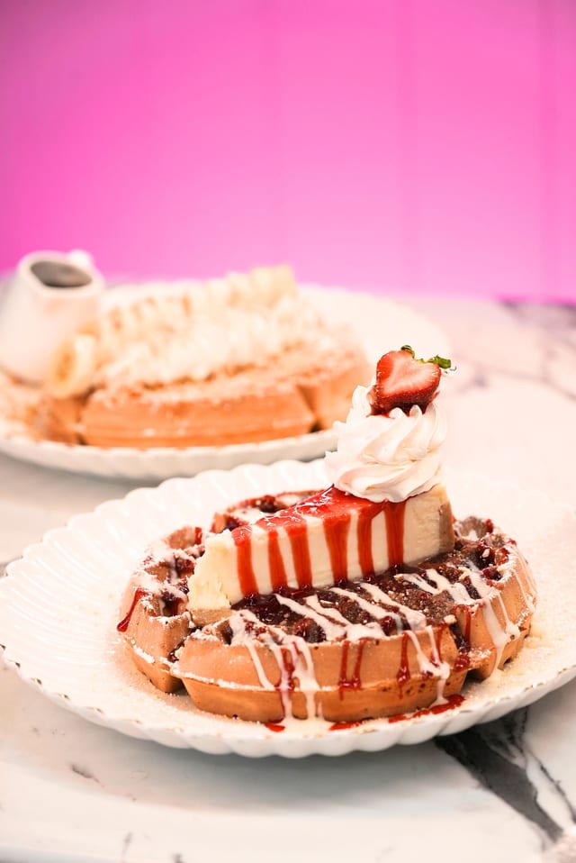 Strawberry Cheesecake Waffles.